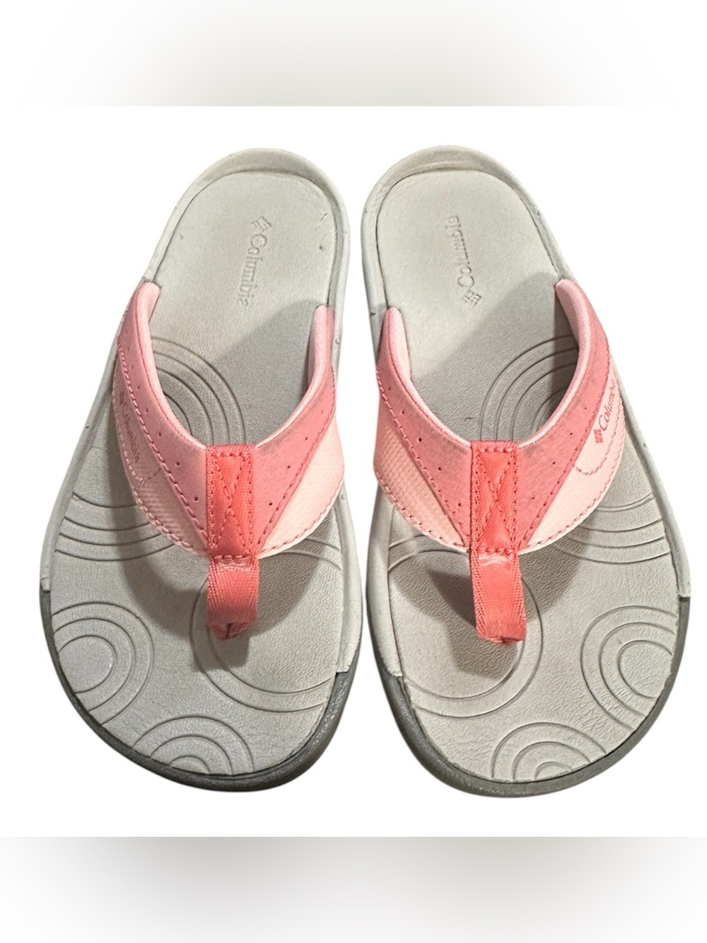 Columbia Kids Coral to Light Pink Ombre Flip Flops